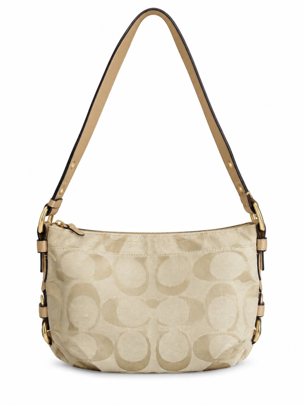 Coach Signature Jacquard Gold Shoulder Hobo Bag F1507 – OS EUC